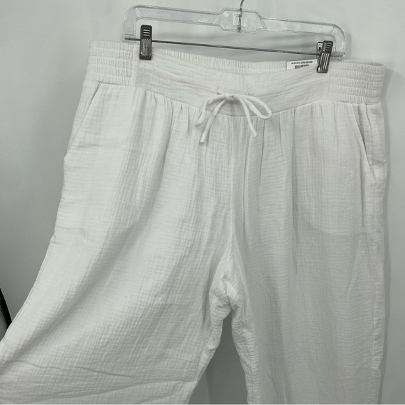 NWT JM Collection White Woven Wide Leg Pants Size XL 100% cotton pull on - Picture 2 of 10